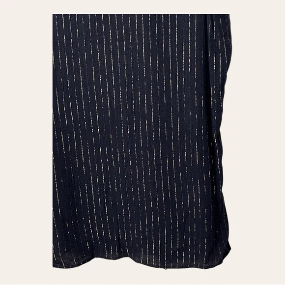 NWT TOMMY HILFIGER SIZE SMALL DRESSY TOP BLACK AND GOLD STRIPE V NECKLINE - Picture 10 of 11